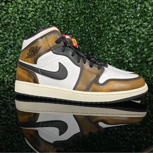 Size 12 - Nike Air Jordan 1 Mid SE Orange Sail Taxi Wear Away Men DQ8417-071